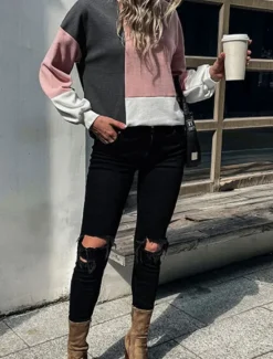 Discount Women's Sweater Casual Soft Plaid Waffle Crew Neck Knitted Long Sleeve Regular Tops Knit Outdoor Daily Weekend Fall Winter Women Pullovers & Tops