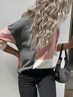 Discount Women's Sweater Casual Soft Plaid Waffle Crew Neck Knitted Long Sleeve Regular Tops Knit Outdoor Daily Weekend Fall Winter Women Pullovers & Tops