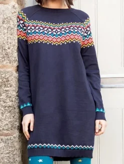 Clearance Women's Sweater Casual Soft Geometric Ribbed Crew Neck Knitted Print Long Sleeve Long Tops Knit Outdoor Daily Weekend Black Navy Blue Fall Winter Women Pullovers & Tops
