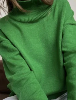 Clearance Women's Sweater Casual Soft Pure Color Ribbed Turtleneck Knitted Long Sleeve Regular Tops Knit Outdoor Daily Weekend Red Green Fall Winter Women Pullovers & Tops