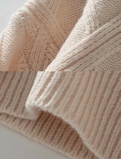 Outlet Women's Sweater Casual Solid Color Geometric Crew Neck Knitted Long Sleeve Long Tops Knit Work Black Beige Fall Winter Women Pullovers & Tops