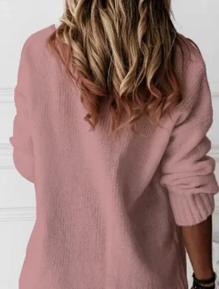Sale Women's Sweater Casual Sweater Fashion Streetwear Stylish Solid Color V Neck V Neck Long Sleeve Regular Tops Knit Work Black White Fall Winter Women Pullovers & Tops