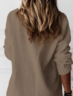 Sale Women's Sweater Casual Sweater Fashion Streetwear Stylish Solid Color V Neck V Neck Long Sleeve Regular Tops Knit Work Black White Fall Winter Women Pullovers & Tops