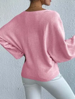 New Women's Sweater Daily Casual Floral Graphic Print Crew Neck Knitted Long Sleeve Long Tops Knit Home Work Daily Pink Blue Fall Winter Women Pullovers & Tops