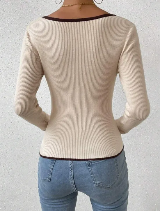 Hot Women's Sweater Daily Casual Solid Color V Neck V Neck Long Sleeve Regular Tops Knit Work Weekend Black Navy Blue Fall Winter Women Pullovers & Tops