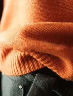 Best Women's Sweater Pullover Sweater Jumper Casual Soft Pure Color Ribbed Turtleneck Knitted Long Sleeve Regular Tops Knit Outdoor Daily Weekend Navy Blue Orange Fall Winter Women Pullovers & Tops