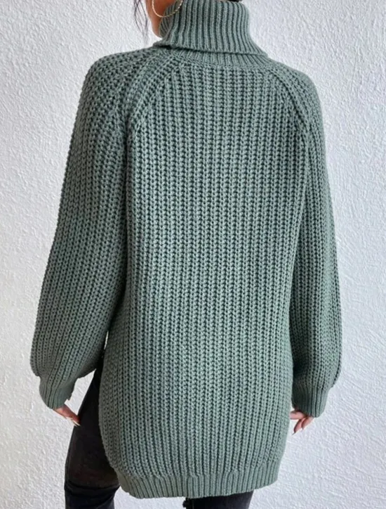 Hot Women's Sweater Pullover Sweater Jumper Casual Soft Pure Color Chunky Turtleneck Knitted Long Sleeve Regular Tops Knit Outdoor Daily Weekend Light Green Wine Fall Winter Women Pullovers & Tops