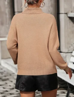 Discount Women's Sweater Pullover Sweater Jumper Casual Sweater Casual Soft Solid Color Ribbed V Neck Tassel Knitted Long Sleeve Regular Tops Knit Outdoor Daily Weekend Blue Khaki Fall Winter Women Pullovers & Tops