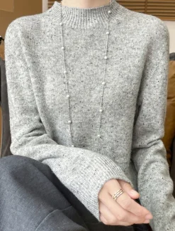 Women's Sweater Pullover Sweater Jumper Casual Soft Pure Color Ribbed Crew Neck Knitted Long Sleeve Regular Tops Knit Outdoor Daily Weekend Pink Beige Fall Winter Women Pullovers & Tops