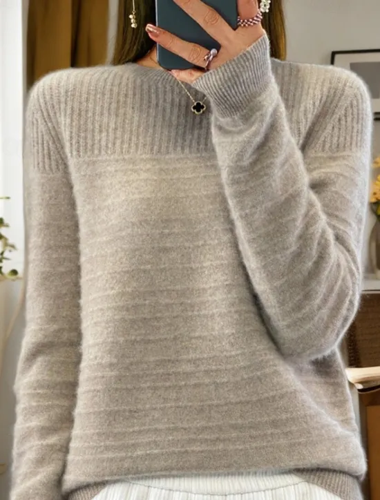 Women's Sweater Pullover Sweater Jumper Crew Neck Knit Knitted Spring Fall Home Daily Holiday Daily Soft Long Sleeve Pure Color Pink Red Women Pullovers & Tops