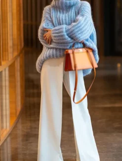 New Women's Sweater Pullover Sweater Jumper Casual Soft Pure Color Chunky Turtleneck Knitted Long Sleeve Regular Tops Knit Outdoor Daily Weekend Pink Blue Fall Winter Women Pullovers & Tops