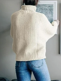 Sale Women's Sweater Pullover Sweater Jumper Casual Soft Solid Color Ribbed Crew Neck Knitted Long Sleeve Regular Tops Knit Outdoor Daily Weekend Black Blue Fall Winter Women Pullovers & Tops