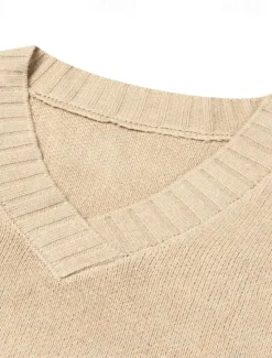 Outlet Women's Sweater Solid Color Casual Long Sleeve Loose Sweater Cardigans V Neck Fall Winter Blue White Black / Holiday Women Pullovers & Tops