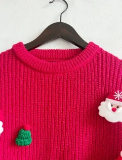 Discount Women's Sweater Ugly Sweater Casual Soft Santa Claus Ribbed Crew Neck Knitted Long Sleeve Regular Tops Knit Outdoor Daily Weekend Black Fall Winter Women Pullovers & Tops