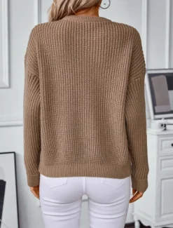 Online Women's Sweater Work Stylish Modern Long Sleeve Black Fall Winter Women Pullovers & Tops