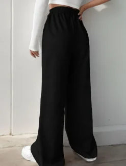 New Women's Sweatpants Chinos Pants Trousers Fashion Streetwear Casual Full Length High Waist Solid Color Elastic Waistband Comfy Soft Comfortable Stretchy Outdoor Street Light Gray Dark Gray Black Women Pants