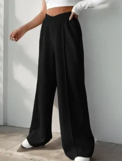 New Women's Sweatpants Chinos Pants Trousers Fashion Streetwear Casual Full Length High Waist Solid Color Elastic Waistband Comfy Soft Comfortable Stretchy Outdoor Street Light Gray Dark Gray Black Women Pants