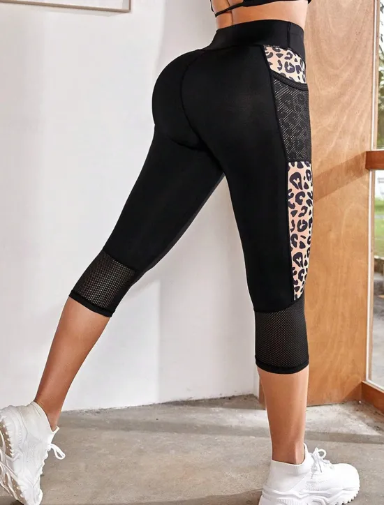 New Women's Sweatpants Chinos Fashion Streetwear Full Length High Waist Leopard Pocket Elastic Waistband Comfy Soft Comfortable Micro-elastic Outdoor Street Light Pink Brown black Robin's Egg Blue White Women Leggings