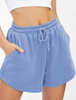 Sale Women's Sweatpants Chinos Shorts Fashion Streetwear Casual Full Length High Waist Plain Pocket Elastic Waistband Comfy Soft Comfortable Micro-elastic Outdoor Street Light Gray Black White Pink Summer Women Shorts