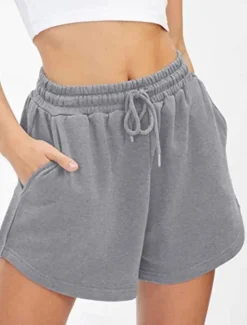 Sale Women's Sweatpants Chinos Shorts Fashion Streetwear Casual Full Length High Waist Plain Pocket Elastic Waistband Comfy Soft Comfortable Micro-elastic Outdoor Street Light Gray Black White Pink Summer Women Shorts