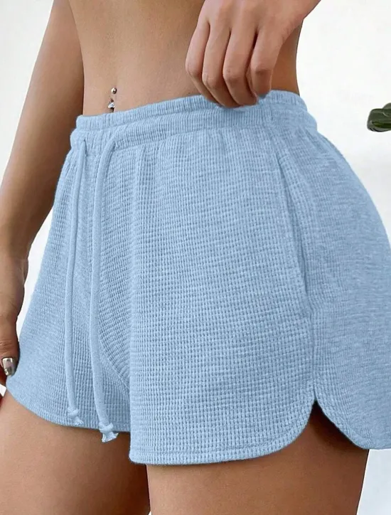 Discount Women's Sweatpants Chinos Shorts Vacation Vintage Fashion Short High Waist Plain Pocket Elastic Waistband Comfy Soft Comfortable Micro-elastic Outdoor Street Sky Blue Light Grey Light Green Summer Women Shorts