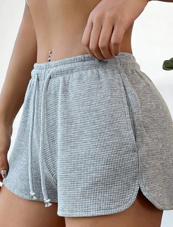 Discount Women's Sweatpants Chinos Shorts Vacation Vintage Fashion Short High Waist Plain Pocket Elastic Waistband Comfy Soft Comfortable Micro-elastic Outdoor Street Sky Blue Light Grey Light Green Summer Women Shorts