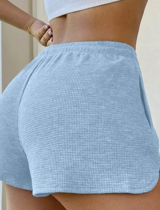 Discount Women's Sweatpants Chinos Shorts Vacation Vintage Fashion Short High Waist Plain Pocket Elastic Waistband Comfy Soft Comfortable Micro-elastic Outdoor Street Sky Blue Light Grey Light Green Summer Women Shorts
