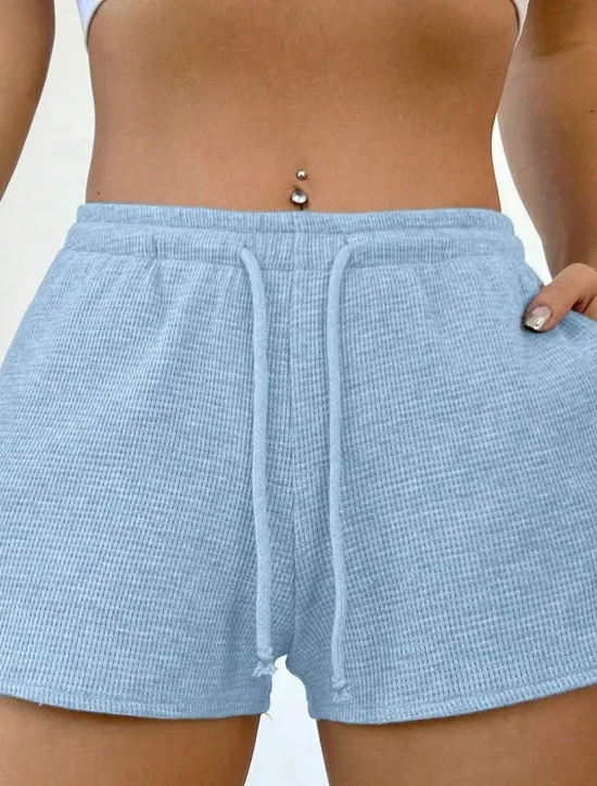 Discount Women's Sweatpants Chinos Shorts Vacation Vintage Fashion Short High Waist Plain Pocket Elastic Waistband Comfy Soft Comfortable Micro-elastic Outdoor Street Sky Blue Light Grey Light Green Summer Women Shorts