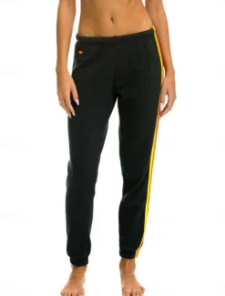 Sale Women's Sweatpants Chinos Vacation Fashion Streetwear Full Length High Waist Striped Patchwork Elastic Waistband Comfy Soft Comfortable Stretchy Outdoor Vacation Street Black Dark Blue Gray Summer Women Women's Sweatpants & Joggers