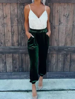New Women's Sweatpants Joggers Velvet Pants Trousers Full Length Pocket Micro-elastic High Waist Fashion Streetwear Party Dark Brown Black S M Fall & Winter Women Pants