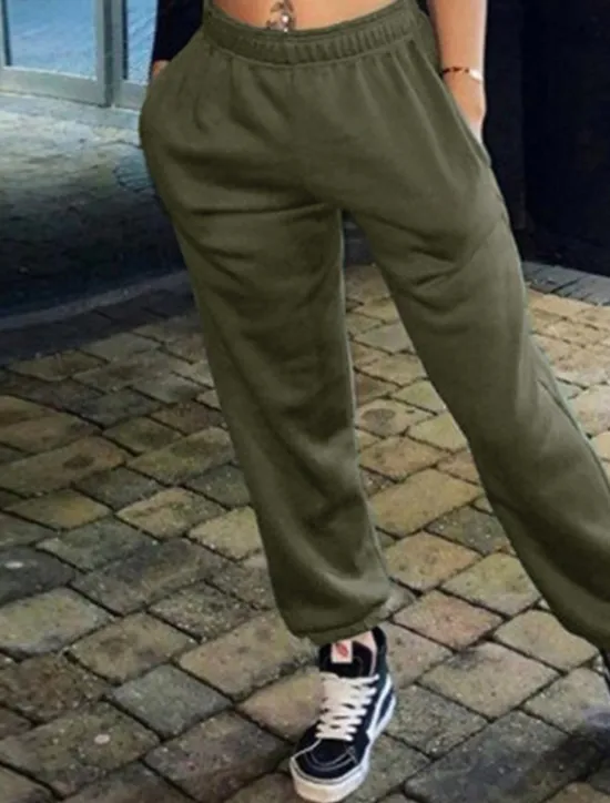 Hot Women's Sweatpants Joggers Fashion Streetwear Casual Full Length High Waist Solid Color Pocket Elastic Waist Comfort Breathability Soft Micro-elastic Vacation Street Sport Black thin section Gray Women Pants