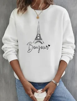 Online Women's Sweatshirt Burgundy Hoodie Pullover 100% Cotton Graphic Letter Street Casual Vintage Basic Round Neck Long Sleeve Top Micro-elastic Fall & Winter Comfrt Breathable Soft Fabric Women Hoodies & Sweatshirts