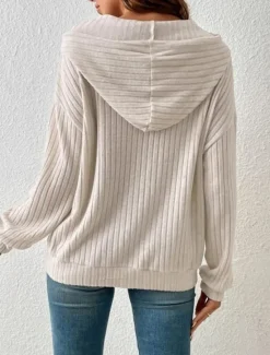 New Women's Sweatshirt Casual Plain Street Dailywear Hooded Pocket Long Sleeve Green Beige Fall Winter Women Hoodies & Sweatshirts