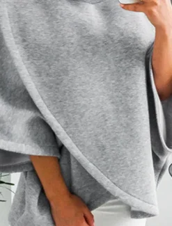 Discount Women's Sweatshirt Casual Plain Street Dailywear Turtleneck Patchwork Long Sleeve Fall Winter Women Hoodies & Sweatshirts