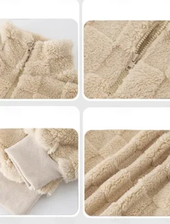 Clearance Women's Sweatshirt Casual Sherpa Fleece Plain Street Dailywear Turtleneck Zipper Long Sleeve Fall Winter Women Hoodies & Sweatshirts