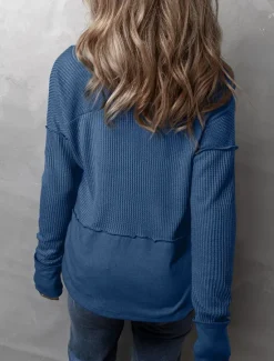 Hot Women's Sweatshirt Casual Plain Street Dailywear V Neck Long Sleeve White Blue Khaki Fall Winter Women Hoodies & Sweatshirts