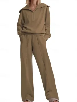 Hot Women's Sweatshirt Chinos Long Sleeve Ombre Navy Blue Khaki Gray Spring Regular Fit Women Two Piece Sets