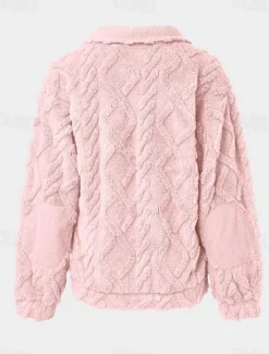 Hot Women's Sweatshirt Elegant Fashion Comfrt Fleece Plain Work Dailywear Casual Hoodie Zipper Loose Fit Long Sleeve Pink Purple Khaki Light Grey Fall Winter Women Hoodies & Sweatshirts