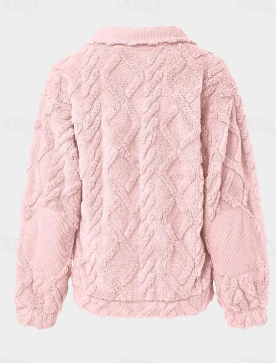 Hot Women's Sweatshirt Elegant Fashion Comfrt Fleece Plain Work Dailywear Casual Hoodie Zipper Loose Fit Long Sleeve Pink Purple Khaki Light Grey Fall Winter Women Hoodies & Sweatshirts