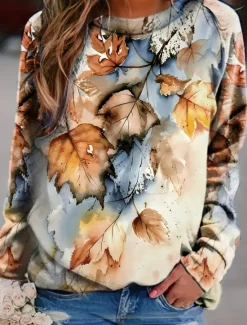 Women's Sweatshirt Graphic Street Dailywear Print Casual Crew Neck Long Sleeve Micro-elastic Fall Winter Comfrt Breathable Soft Fabric Women Hoodies & Sweatshirts