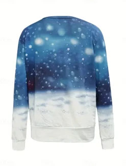 Best Women's Sweatshirt Polyester Rabbit Snowflake Street Print Casual Crew Neck Long Sleeve Micro-elastic Fall Winter Comfrt Breathable Soft Fabric Women Hoodies & Sweatshirts