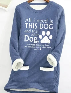 New Women's Sweatshirt Pullover Fleece Lined Warm Pajamas Sherpa Letter Casual Sports Pocket Print Warm Fuzzy Round Neck Long Sleeve Top Micro-elastic Fall & Winter Comfrt Breathable Soft Fabric Women Hoodies & Sweatshirts