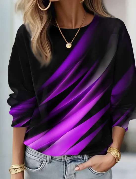 Discount Women's Sweatshirt Pullover Graphic Street Casual Basic Round Neck Long Sleeve Top Micro-elastic Fall & Winter Comfrt Breathable Soft Fabric Women Hoodies & Sweatshirts