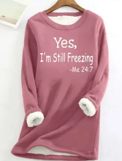 Outlet Women's Sweatshirt Pullover Fuzzy Comfrt Sherpa Fleece Lined Letter Street Casual Round Neck Crewneck Long Sleeve Black Yellow Pink Red Violet Fall & Winter Women Hoodies & Sweatshirts