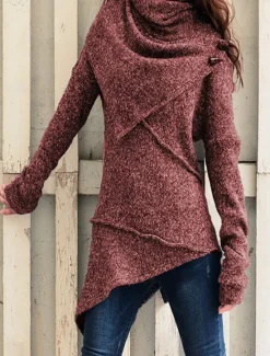 Clearance Women's Sweatshirt Pullover Fashion Solid Color Street Casual Turtleneck High Neck Long Sleeve Black Wine Blue Khaki Gray Fall & Winter Women Hoodies & Sweatshirts