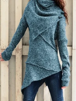 Clearance Women's Sweatshirt Pullover Fashion Solid Color Street Casual Turtleneck High Neck Long Sleeve Black Wine Blue Khaki Gray Fall & Winter Women Hoodies & Sweatshirts