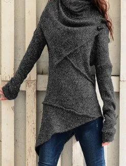 Clearance Women's Sweatshirt Pullover Fashion Solid Color Street Casual Turtleneck High Neck Long Sleeve Black Wine Blue Khaki Gray Fall & Winter Women Hoodies & Sweatshirts
