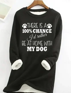 Sale Women's Sweatshirt Pullover Sherpa Letter Casual Sports Warm Fuzzy Comfrt Round Neck Long Sleeve Top Micro-elastic Fall & Winter Comfrt Breathable Soft Fabric Women Hoodies & Sweatshirts