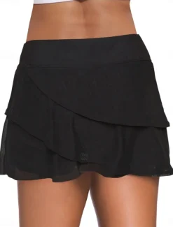 Online Women's Swimsuits Bikini Bottom Skirt Swimsuit High Waist Vacation Beach Wear Solid Color Sleeveless Bathing Suits Women Bikinis