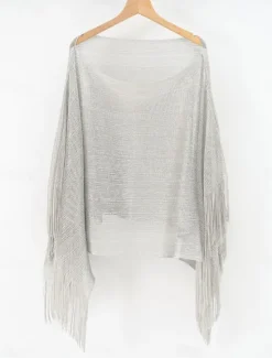 Clearance Women's Swimsuits Cover Up Swim Dress Swimsuit Fringe Vacation Beach Wear Solid Color Round Neck Long Sleeve Bathing Suits Women Cover Up
